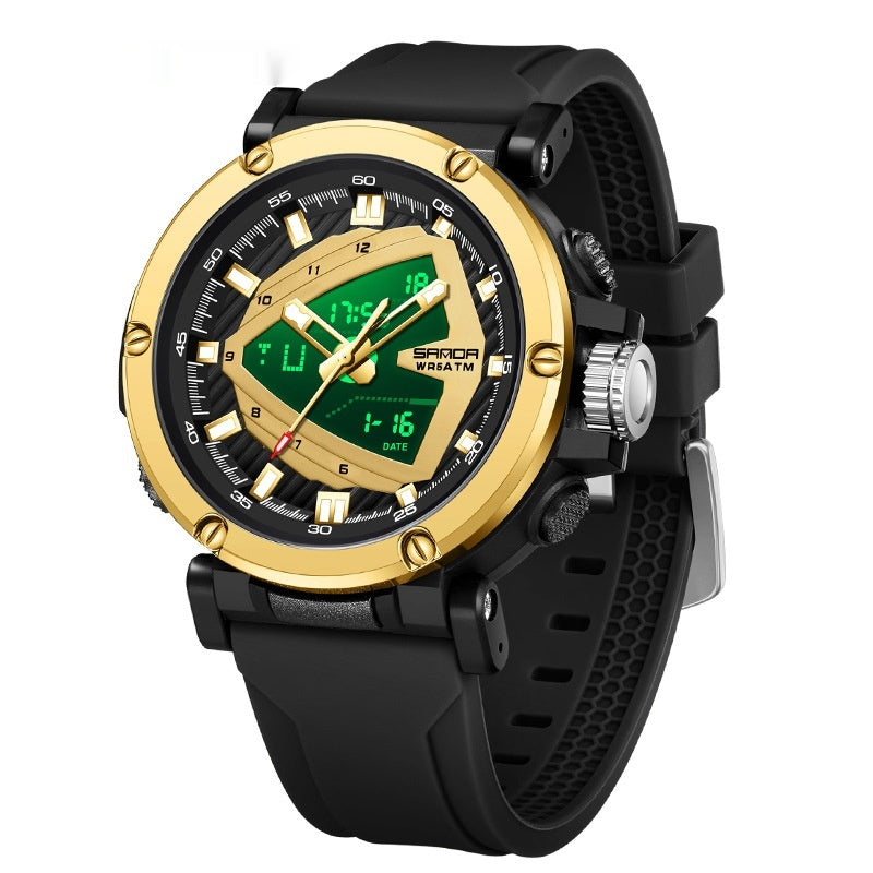 Sanda 9052 Sports Waterproof Alarm Clock Electronic Watch for Men AKDPN