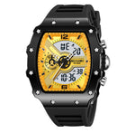 Skmei 2398 Multifunctional Dual Displays Stylish Barrel-shaped Case watch for Men