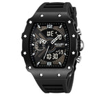 Skmei 2398 Multifunctional Dual Displays Stylish Barrel-shaped Case watch for Men