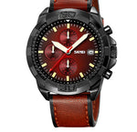 Skmei 9347 Belt Three Eyes And Six Needles Timing Quartz Wrist Watch For Men