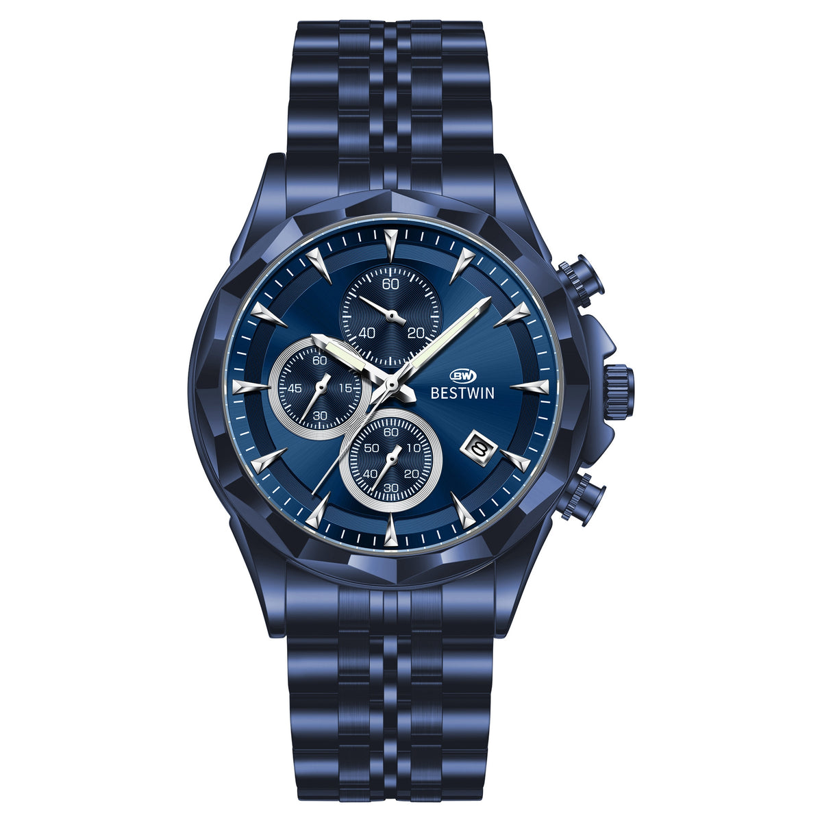 Bestwin BW1734 Luminous thin steel quartz watch for men