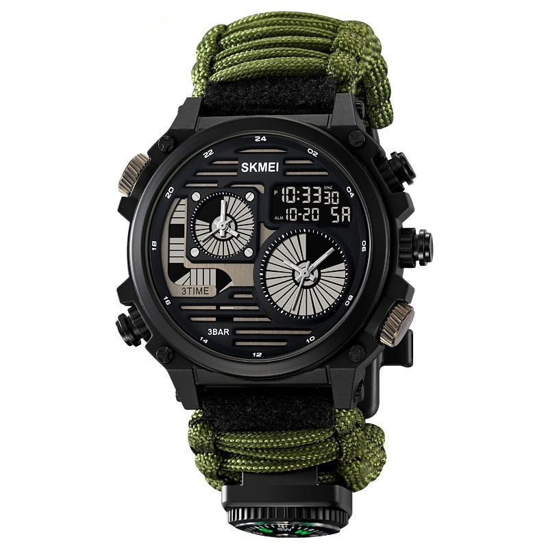 Skmei 2202 Outdoor Exploration Multi-Function Waterproof Silicone Paracord Watch for Men