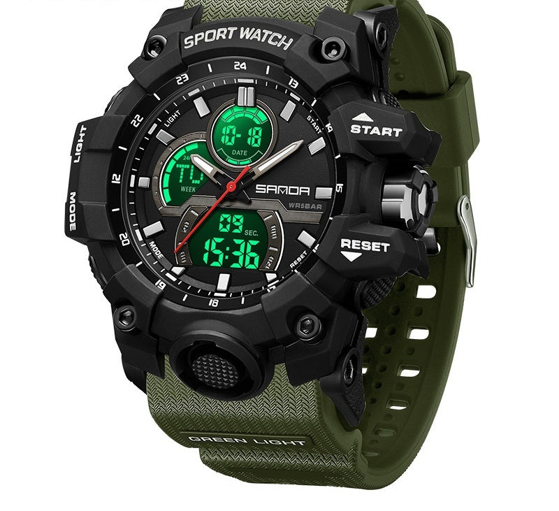 Sanda 6198 Sports Waterproof Electronic Watch for Men
