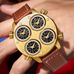 Oulm 9153 Large dial multi time zone Quartz Watch for Men Oulm