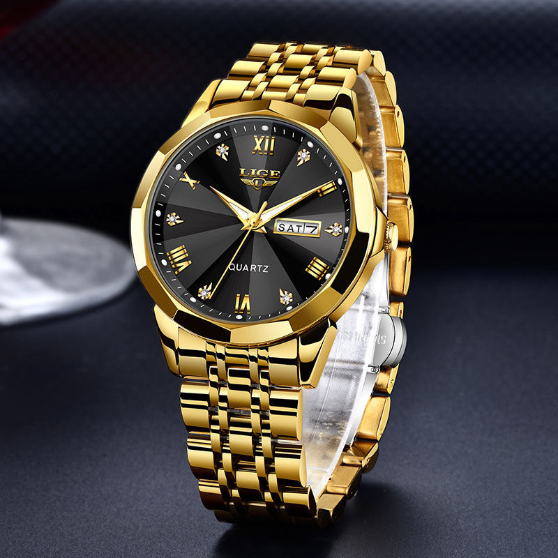 Lige LG89109 Dual-calendar Luminous Quartz Watch For Men
