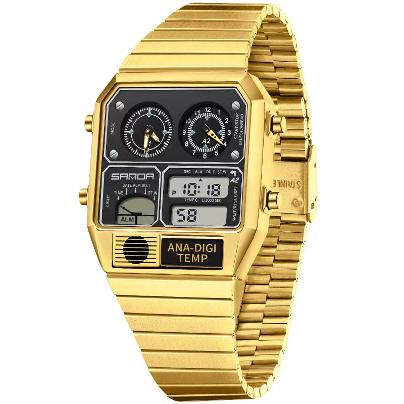 Sanda 3192 Multi time Analog Digital Watch for Men