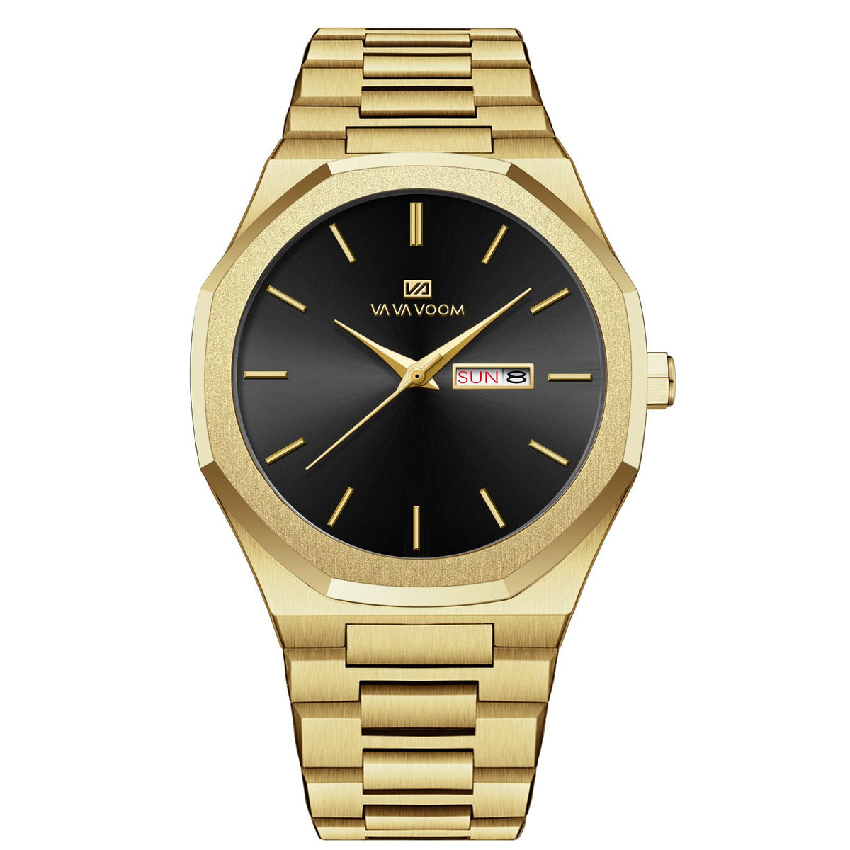 VA VA VOOM 2931 Octagonal Calendar Quartz Watch for Men