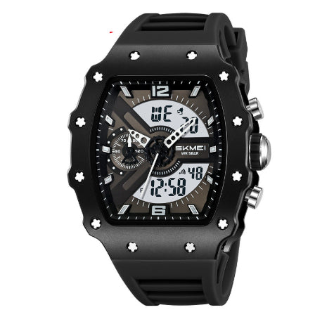 Skmei 2398 Multifunctional Dual Displays Stylish Barrel-shaped Case watch for Men