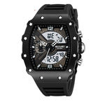 Skmei 2398 Multifunctional Dual Displays Stylish Barrel-shaped Case watch for Men