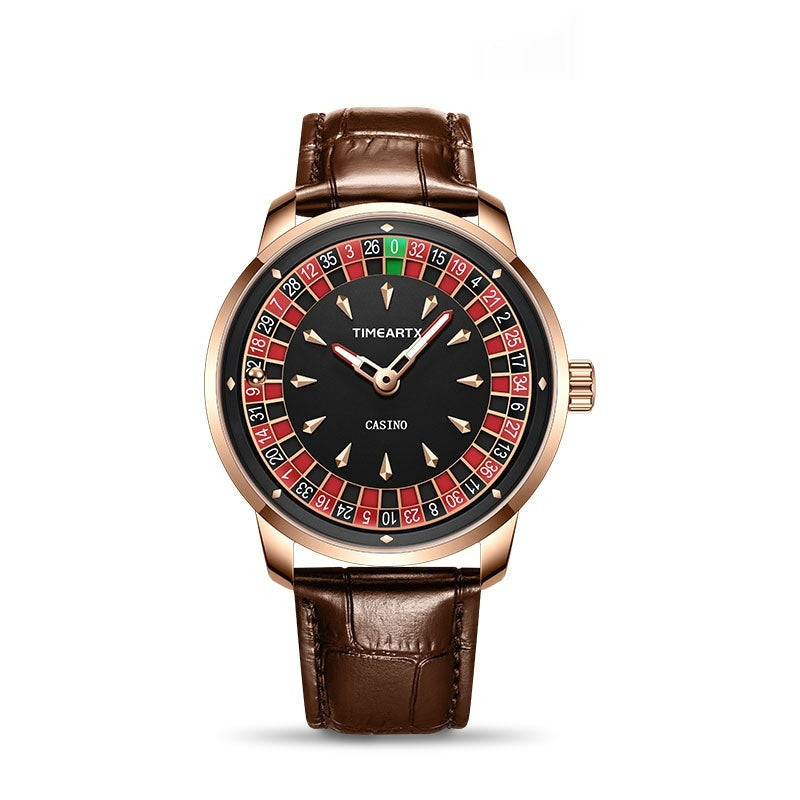 TIMEARTX Roulette Dial Casino Watch Rotating Gaming Style watch for Men
