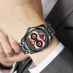 Skmei 9386 Creative Lion Head Luminous Quartz Watch For Men