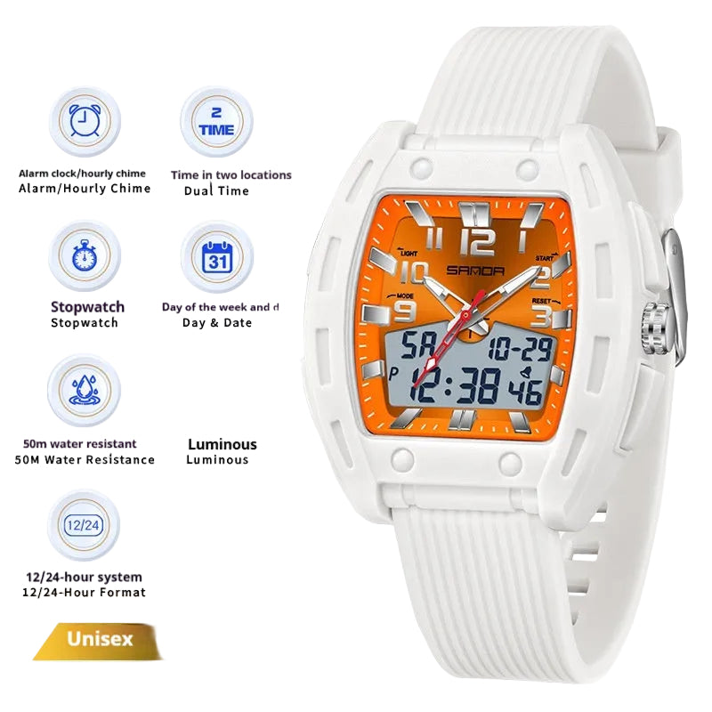 Sanda 6330 Sporty Stylish And Energetic Bucket-style Wristwatch for Men AKDPN
