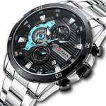 Curren Men's Six Hands Steel Band Quartz Watch 8402