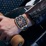 Mini Focus MF0602G Multi function Barrel shape quartz watch for Men Mini Focus