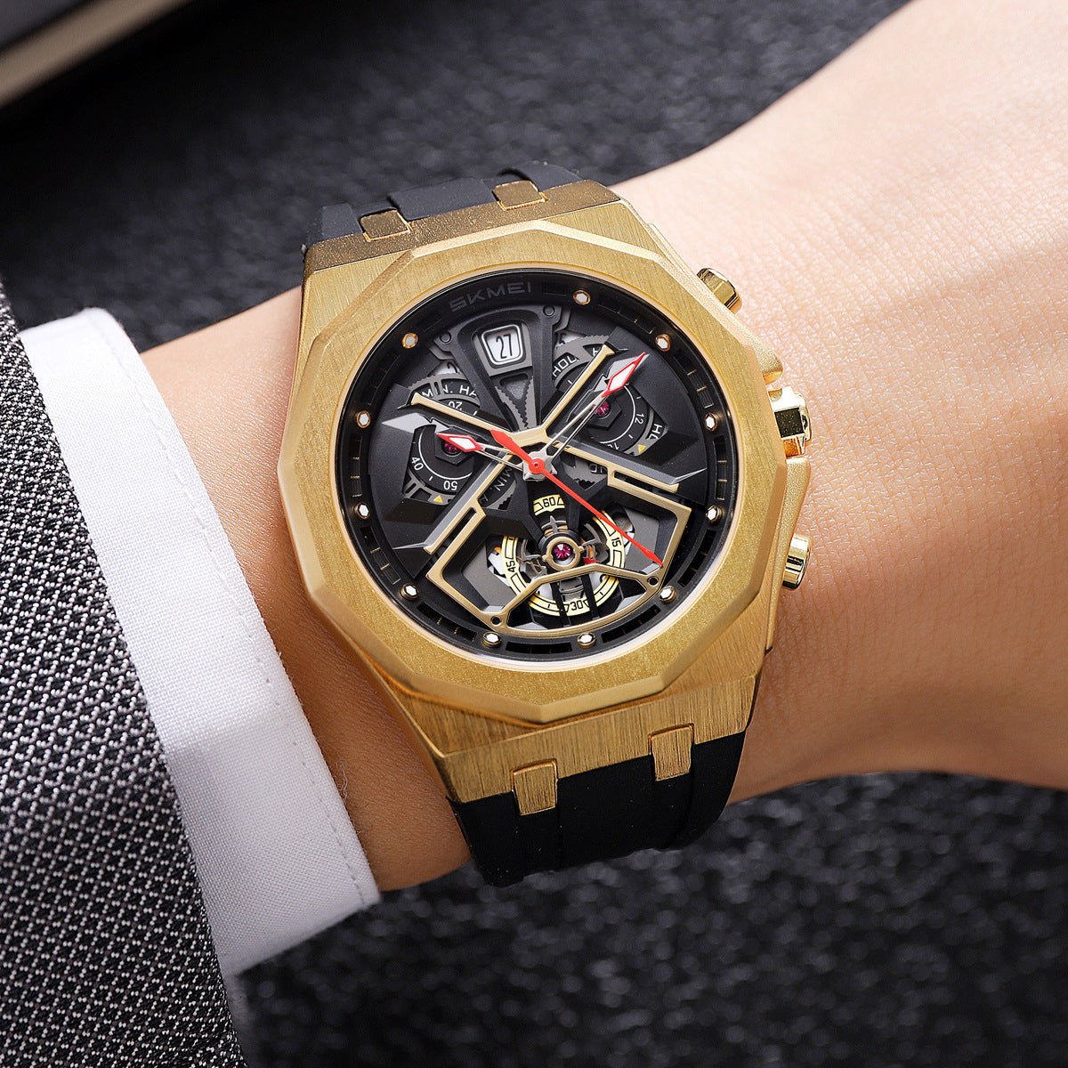 Skmei 2432 Hollow-out Waterproof Multi-function Watch For Men Skmei