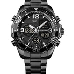 Skmei 1649 Stainless Steel Analog Digital Rotatable bezel Watch For Men