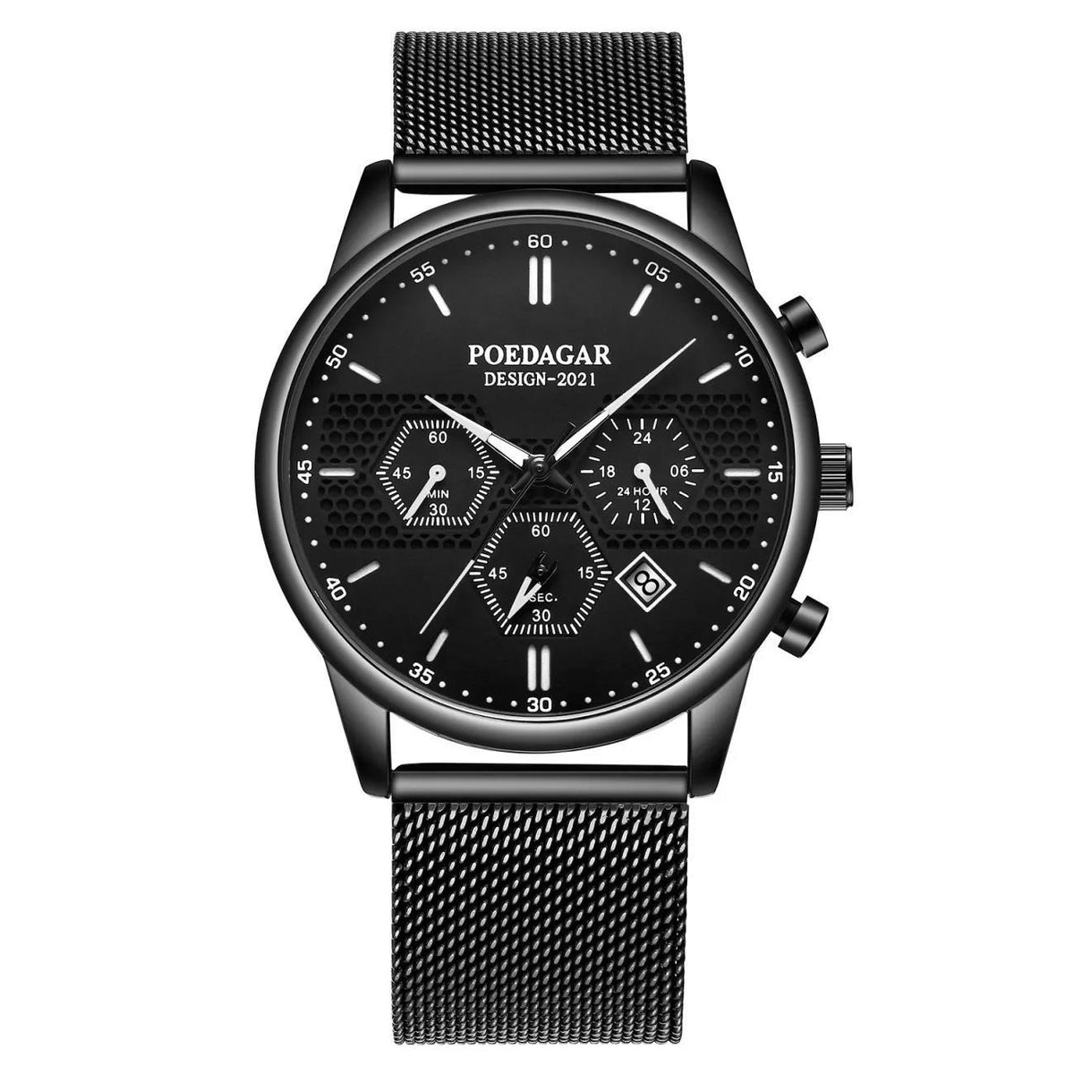 Poedagar P365 Waterproof Luminous Multifunctional Sports Quartz Watch for Men