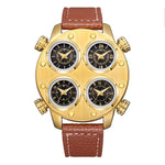 Oulm 9153 Large dial multi time zone Quartz Watch for Men Oulm