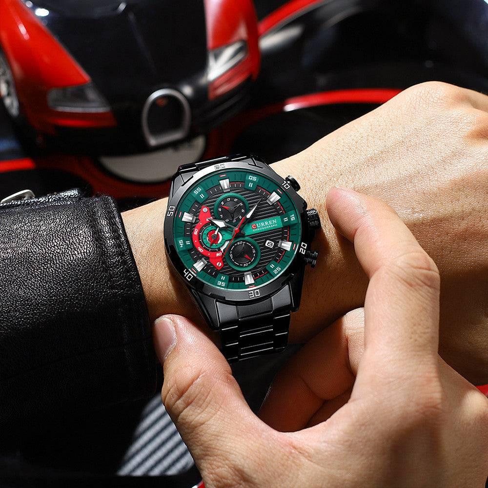 Curren Men's Six Hands Steel Band Quartz Watch 8402