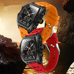 Sanda 6235 Barrel-shaped Waterproof Multifunctional Alarm Sports Watch For Men