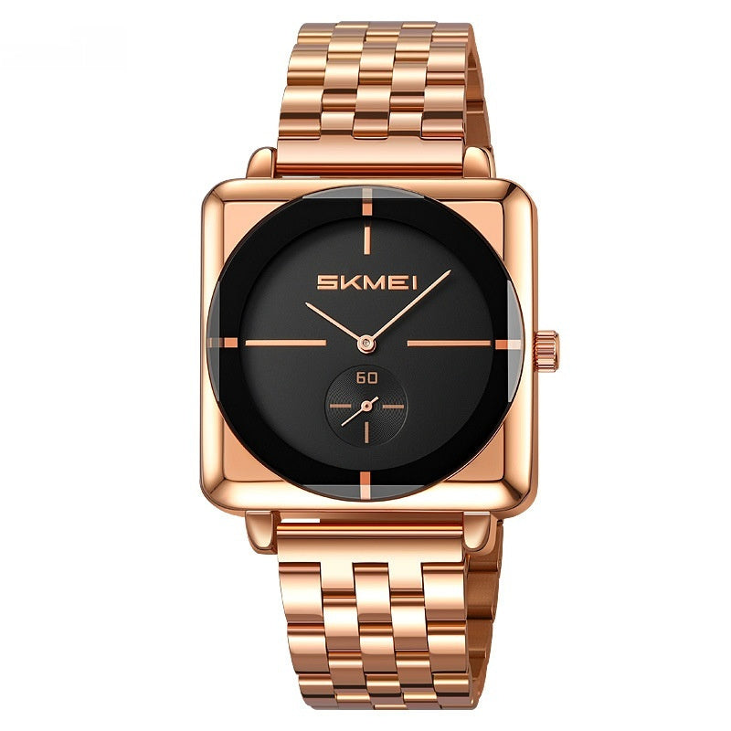 Skmei 2413 Square Steel Band Stylish Standalone Seconds Quartz Watch For Men
