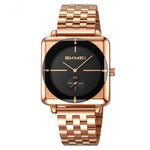 Skmei 2413 Square Steel Band Stylish Standalone Seconds Quartz Watch For Men