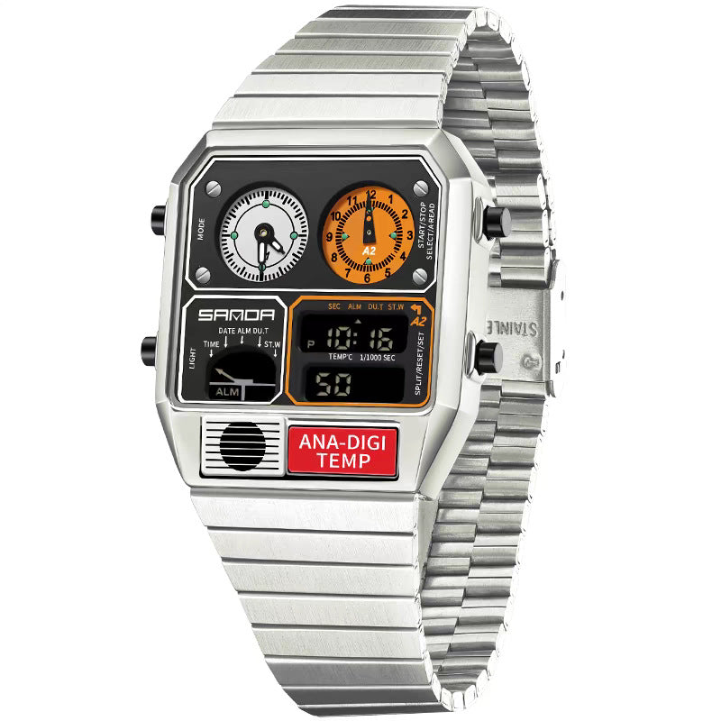 Sanda 3192 Multi time Analog Digital Watch for Men
