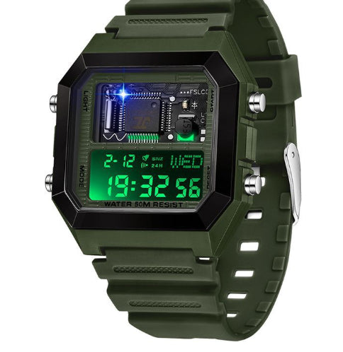 Sanda 6216 Square Waterproof Sports Digital watch for Men Students