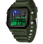Sanda 6216 Square Waterproof Sports Digital watch for Men Students