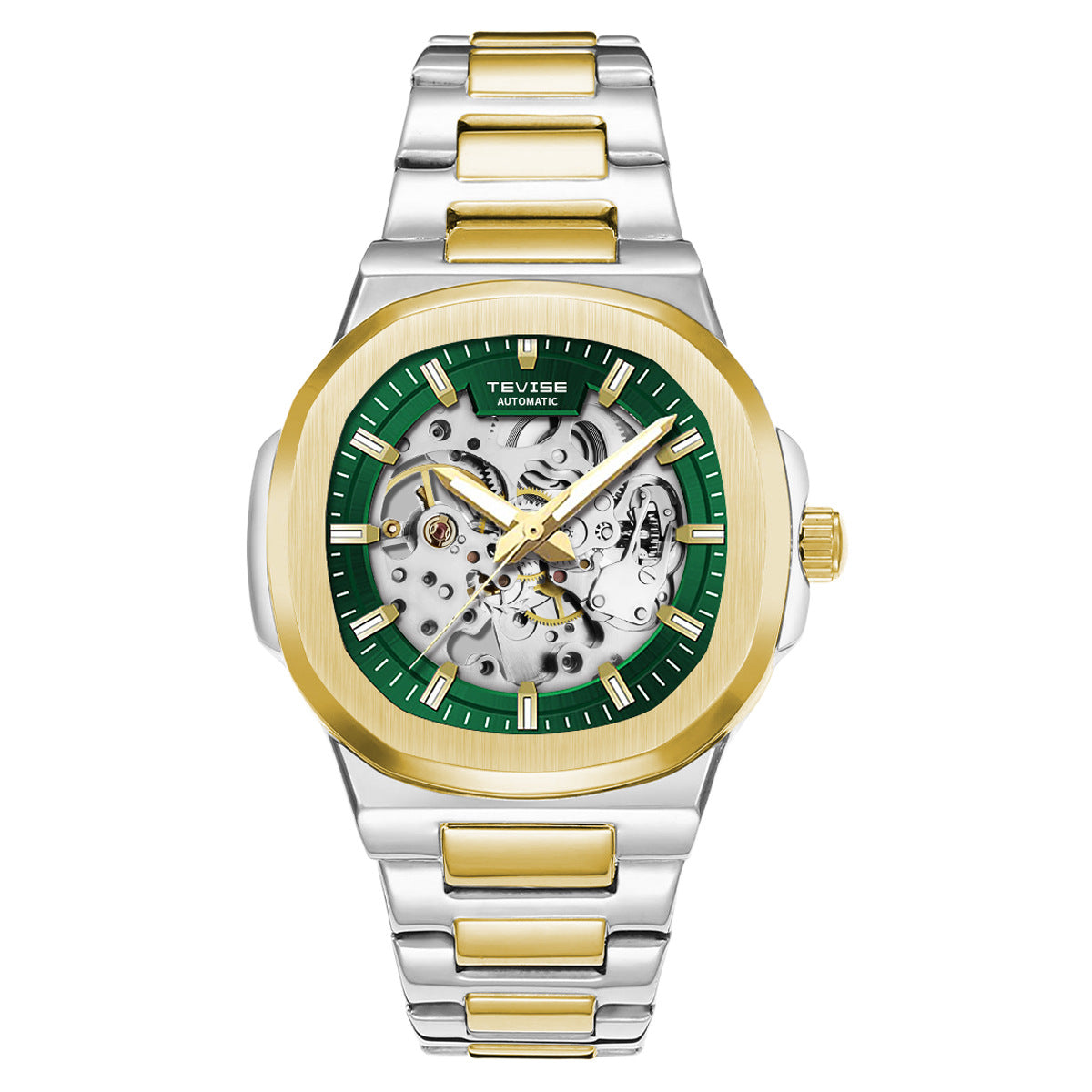 Tevise T01B Hollow Automatic Luminous Waterproof Mechanical Watch For Men Tevise