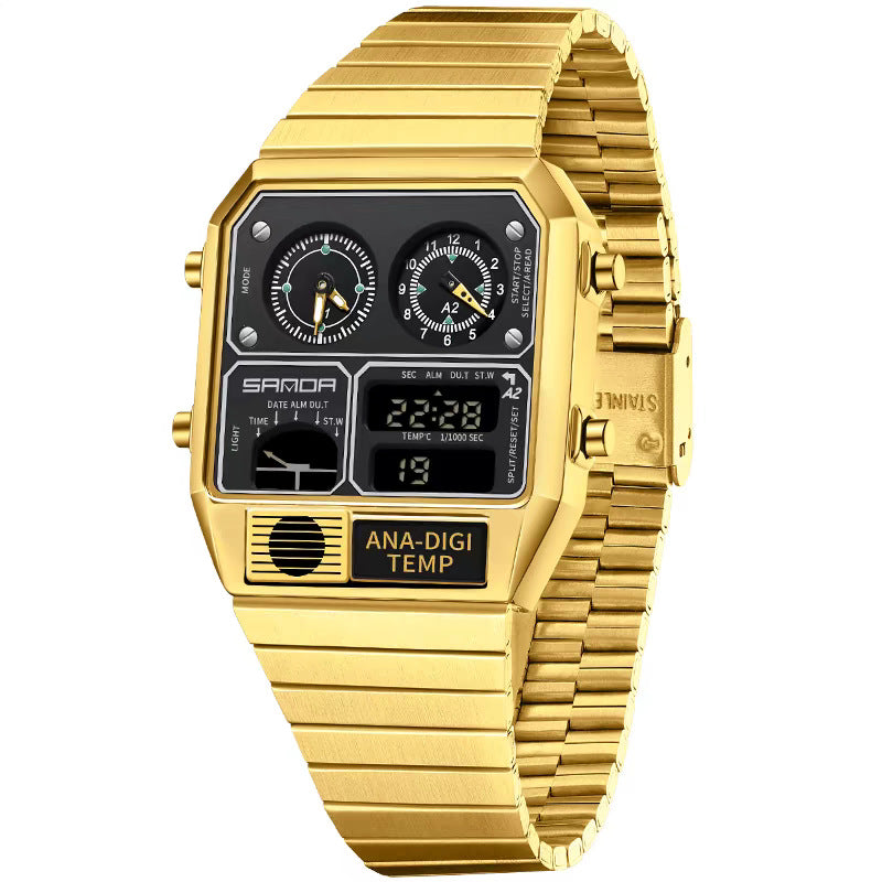 Sanda 3192 Multi time Analog Digital Watch for Men