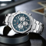 Curren 8440 Men's Octagonal Business Steel Belt Waterproof Calendar Quartz Watch