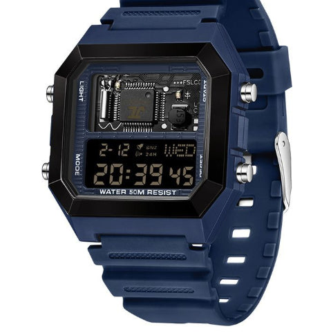 Sanda 6216 Square Waterproof Sports Digital watch for Men Students