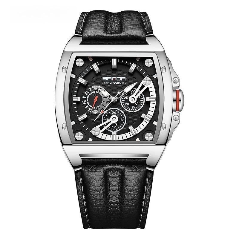 Sanda 5308 Three Eyes And Six Needles Quartz Watch For Men Large Dial