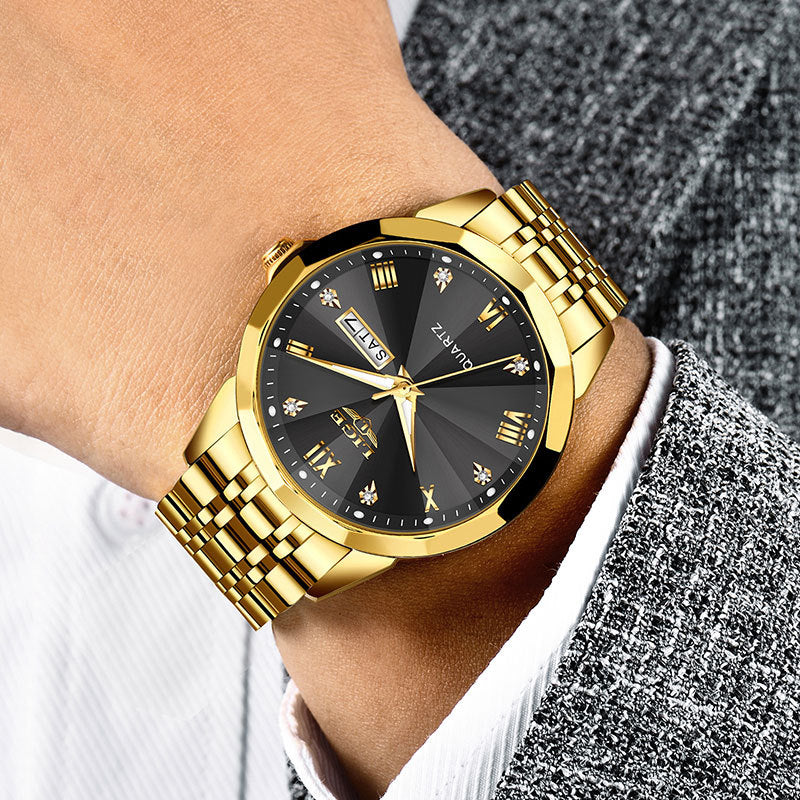Lige LG89109 Dual-calendar Luminous Quartz Watch For Men