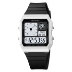 Black and white digital watch