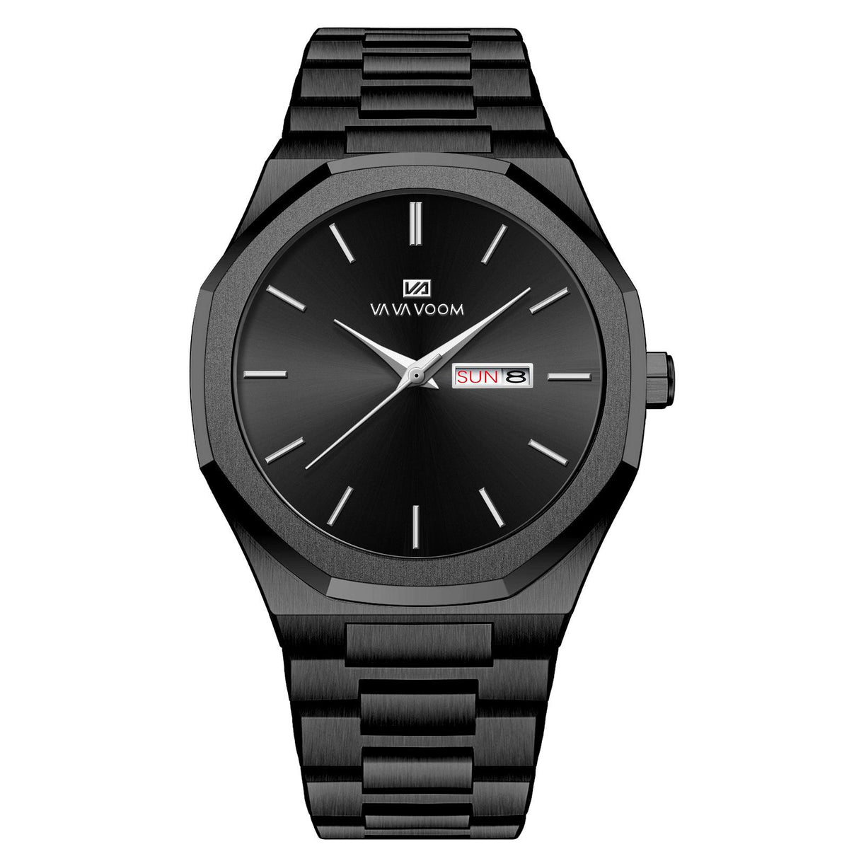 VA VA VOOM 2931 Octagonal Calendar Quartz Watch for Men