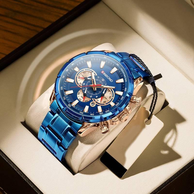 BINBOND Tactical Waterproof Watch Timing Multi-Pointer Quartz Watch