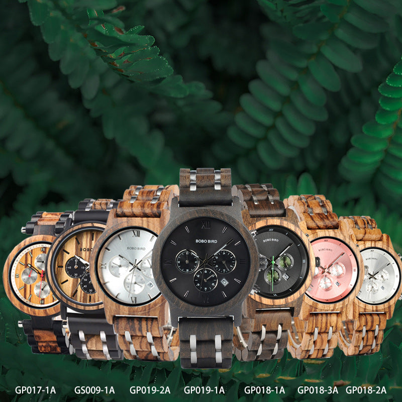BOBOBIRD Wooden Multi-functional Business Quartz Watch for Men - TempoqWatch