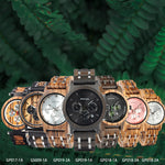 BOBOBIRD Wooden Multi-functional Business Quartz Watch for Men - TempoqWatch