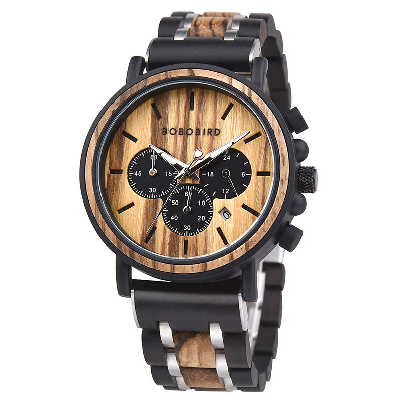 BOBOBIRD Wooden Multi-functional Business Quartz Watch for Men - TempoqWatch