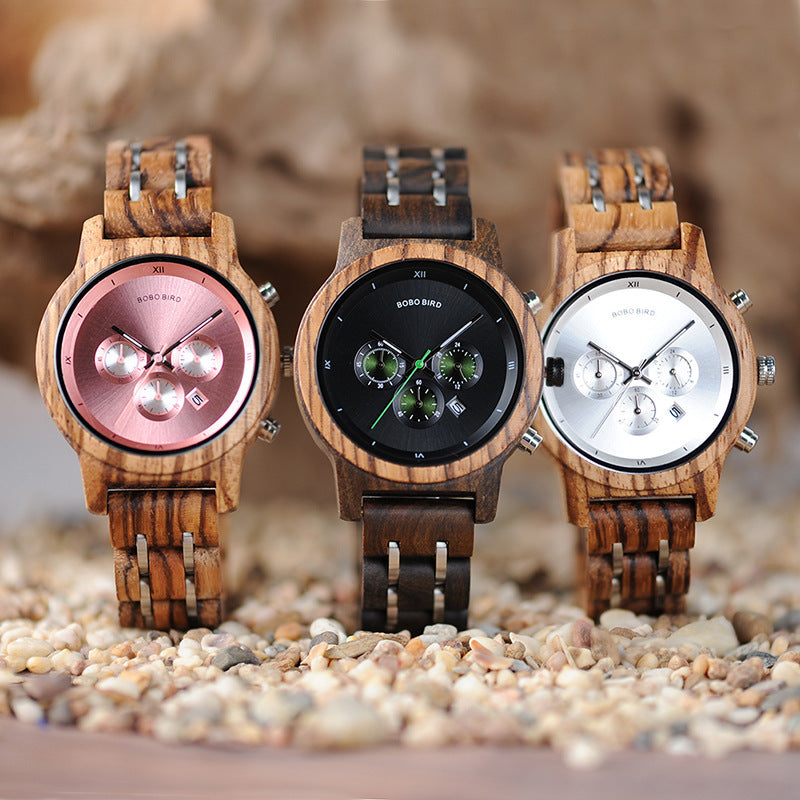 BOBOBIRD Wooden Multi-functional Business Quartz Watch for Men - TempoqWatch