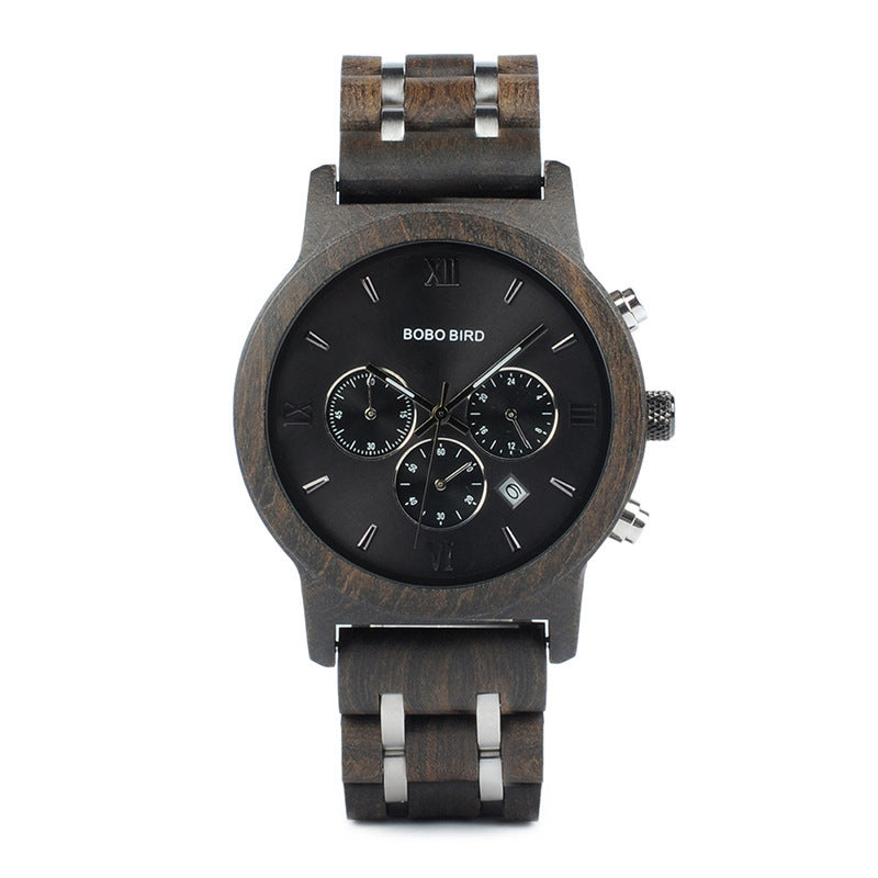 BOBOBIRD Wooden Multi-functional Business Quartz Watch for Men - TempoqWatch