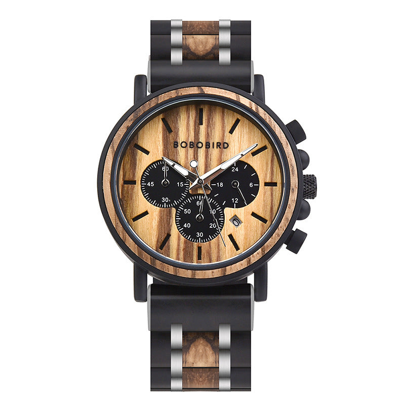 BOBOBIRD Wooden Multi-functional Business Quartz Watch for Men - TempoqWatch