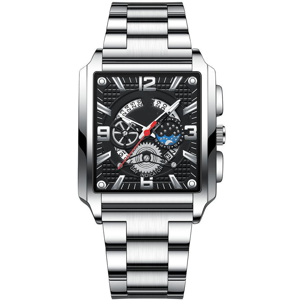 Binbond Men's Vintage Square Calendar Waterproof watch for men B6575