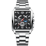 Binbond Men's Vintage Square Calendar Waterproof watch for men B6575