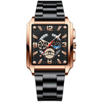 Binbond Men's Vintage Square Calendar Waterproof watch for men B6575