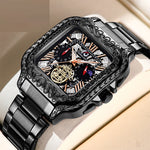 Forecast Retro Square Carved Multifunctional wrist watch for Men