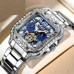 Forecast Retro Square Carved Multifunctional wrist watch for Men