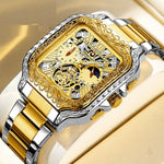 Forecast Retro Square Carved Multifunctional wrist watch for Men